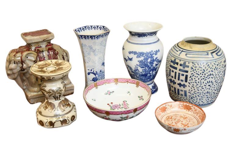 Group of Asian Style Porcelain and Ceramics