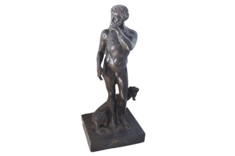 Vintage Cast Bronze Statue