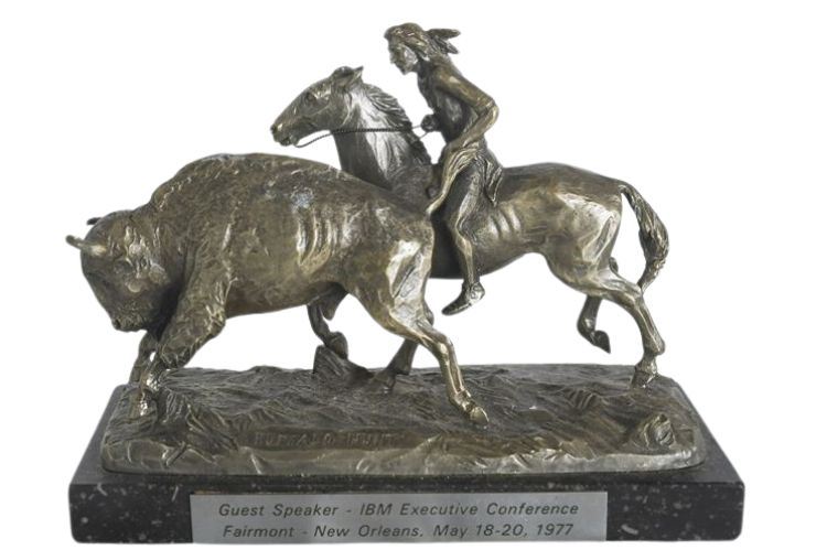 "Buffalo Hunt" Bronze by Philip Kraczkowski Statue