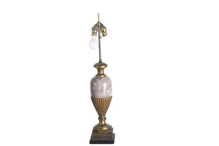 Antique Bronze and Marble Urn Mounted as Lamp