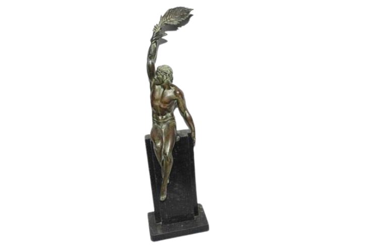 Pierre le Faguays, "Glorie" Bronze Sculpture on Marble Base