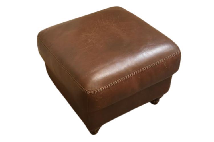 Brown Leather Ottoman Footrest
