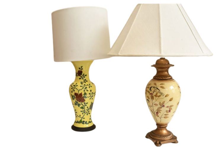 Two (2) Vintage Ceramic Vase Lamps