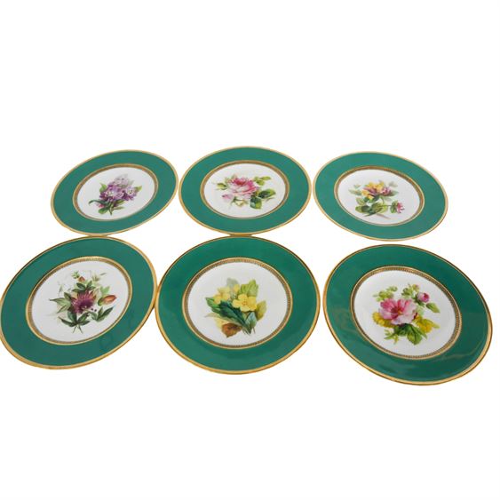 Set of Six (6) Porcelain Plates