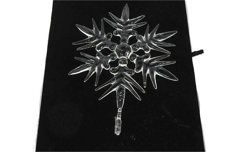 Handmade Frabel Art Glass Snowflake Sculpture