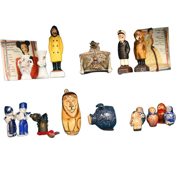 Group of Misc Cabinet Displays, Trinket Boxes and Figurines