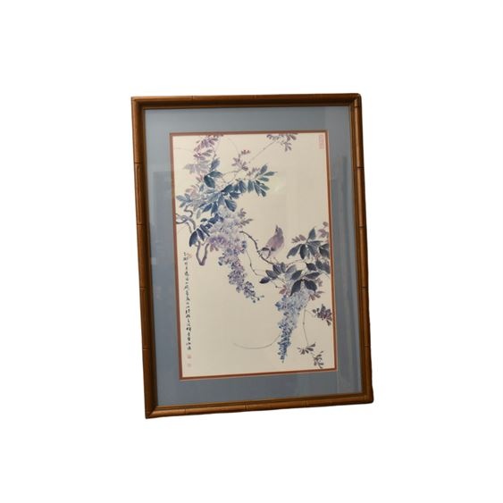 Framed “Birds and Flower" Art Print
