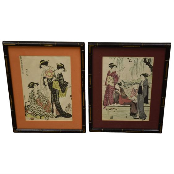 Two (2) Framed Japanese Prints