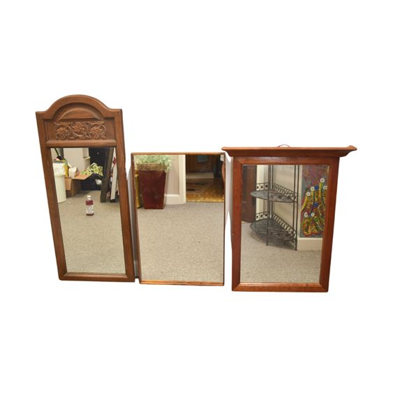 Group of Three (3) Framed Wall Mirrors