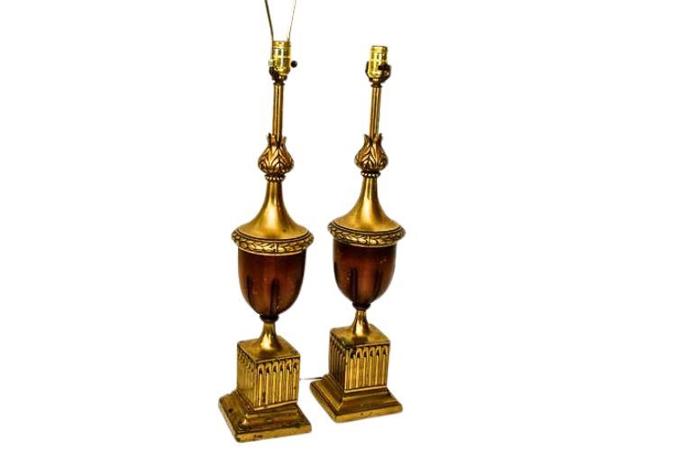 Two (2) Vintage Brass Table Lamps