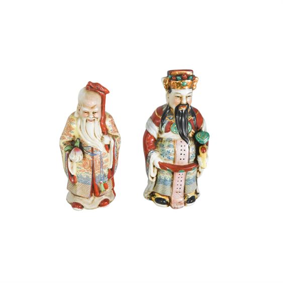 Pair Of Chinese Republic Period Porcelain Figures of Immortals