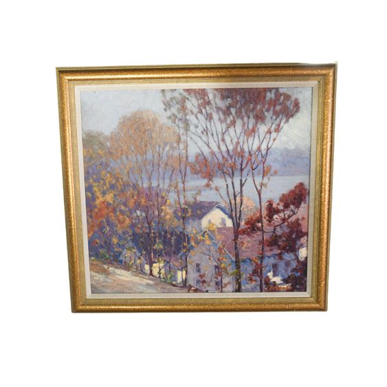 C. Herman Framed Oil on Canvas Landscape