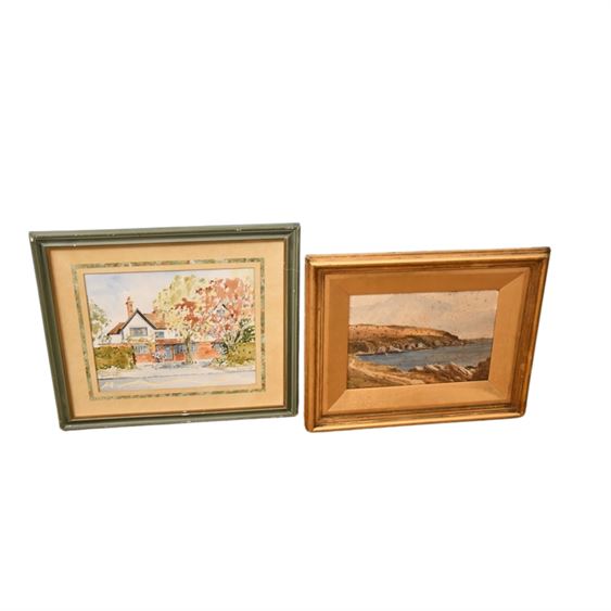 Two (2) Framed Landscape Water Colors Christie Scott and P Wane