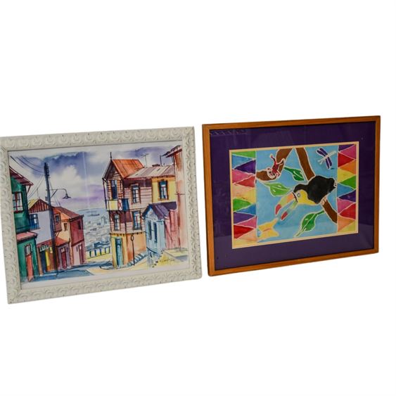 Two (2) Framed Water Color Paintings Signed illegibly dated 2003