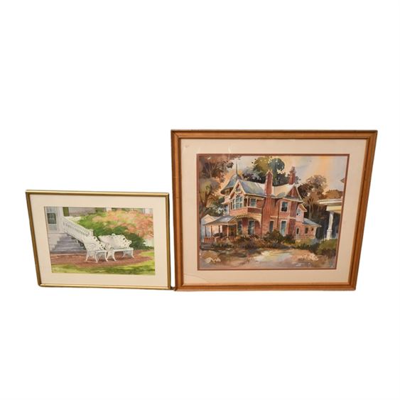 Two (2) Vintage Watercolor Paintings- H, Wallace & One Mary LaSalle 1982