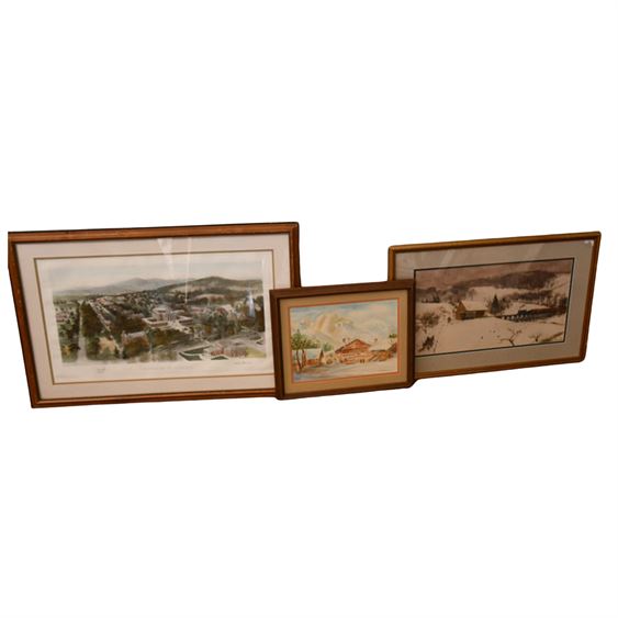 Three (3) Framed Landscape Art Prints