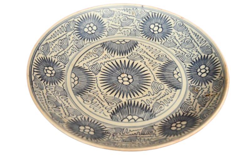 Antique Chinese Starburst Platter Qing Dynasty Charger