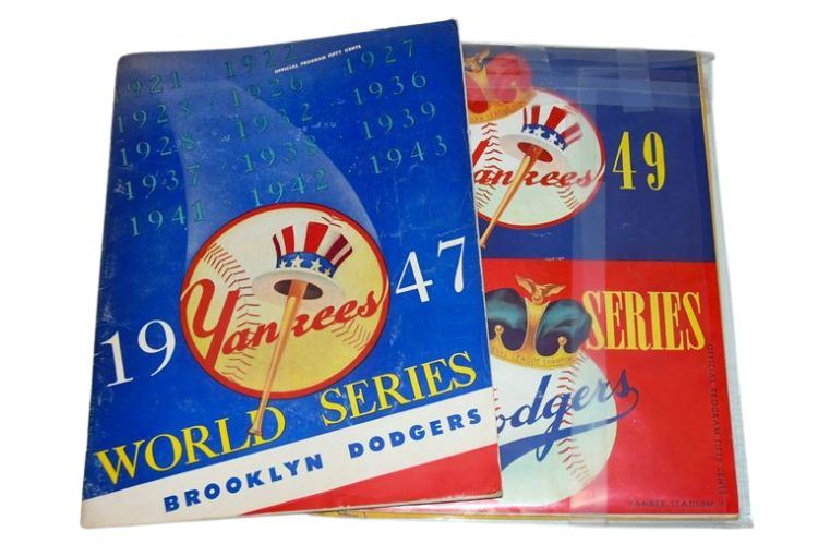 1947 & 1949 World Series Programs New York Yankees @ Brooklyn Dodgers