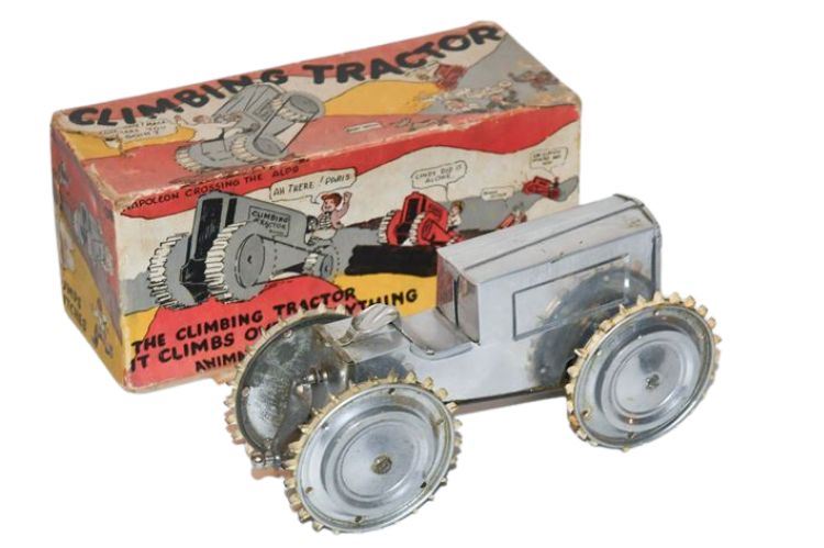 Vintage American Made Climbing Tractor Toy with Box