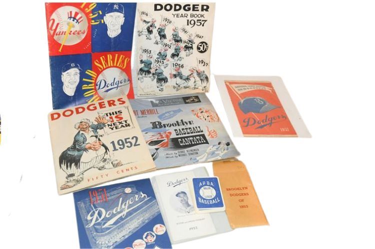 Group Vintage Dodger Memoribilia