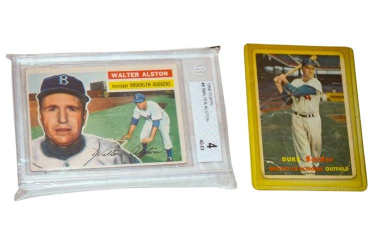 Walter Alston and Duke Snider Baseball Cards