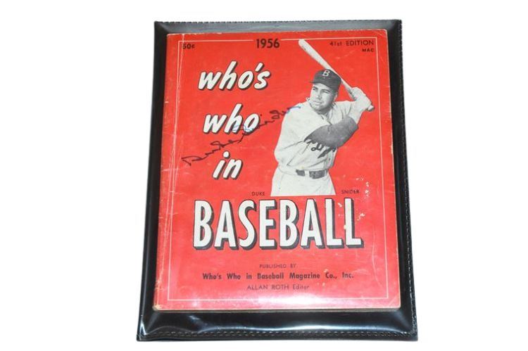 Duke Snider Autographed 1956 Who's Who in Baseball Magazine DUKE SNIDER Cover