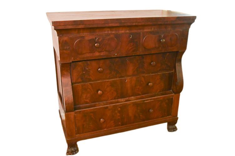 19th cent American Empire Mahogany Chest of Drawers