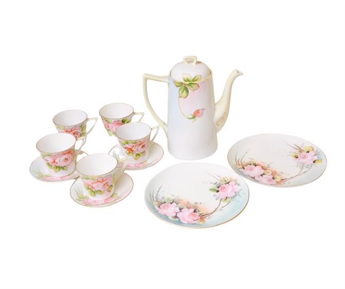 Czechoslovakian Hand Painted Porcelain Tea Set