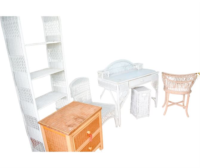 Group of Rattan Room Furnitures