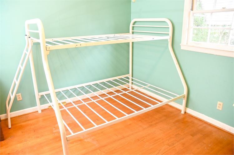 White Metal Bunk Bed Frame