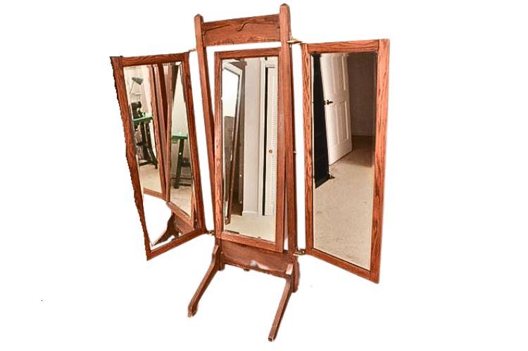 Antique Three Panel Dressing Mirror