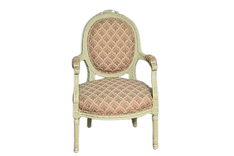 Louis XVI Style Relief Carved Open Armchair