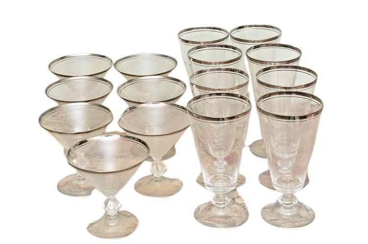 Silver Rim Stemware