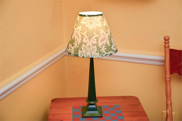 Green Colum Lamp with Shade