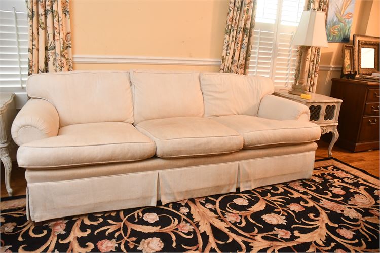 Upholstered Rolled Arm Sofa With fitted Loose Cushions