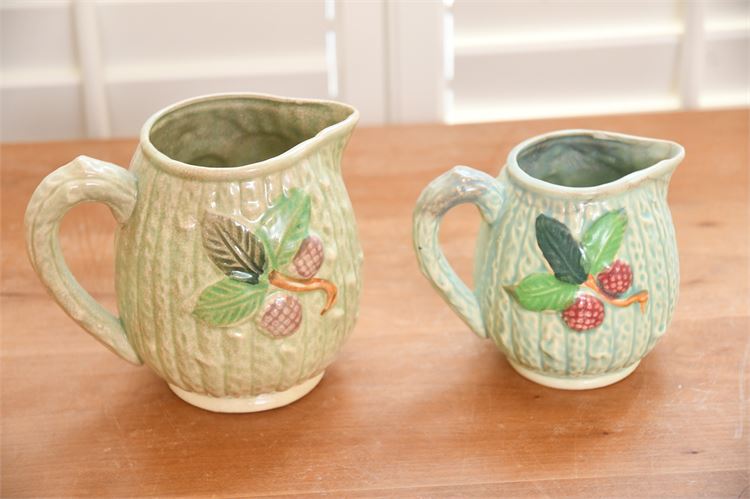 TWO (2) Majolica Ceramic Pitchers