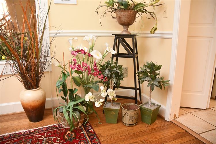 Faux Plant Grouping with Stand