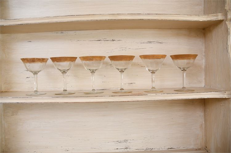 Six (6) Gilt Rim Glasses