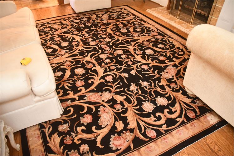 Hand Woven Carpet with All Over Stylized Floral Design