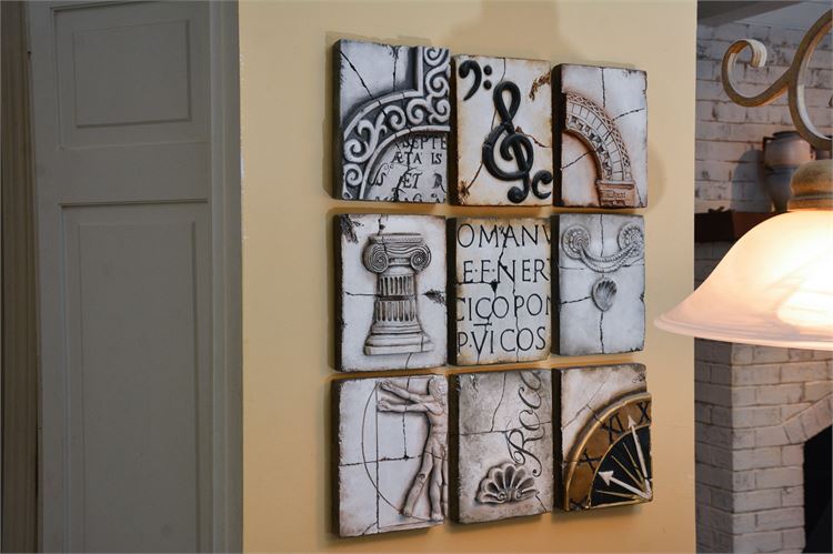 Group of NINE (9) Decorative Wall Blocks by DISENYO