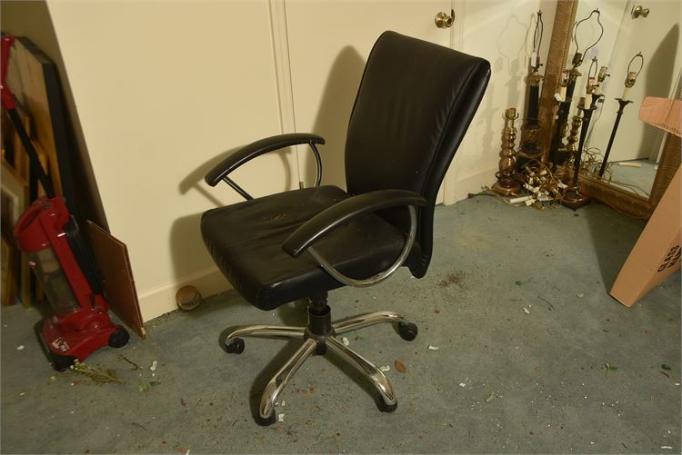 Black Vinyl Rolling Office Chair