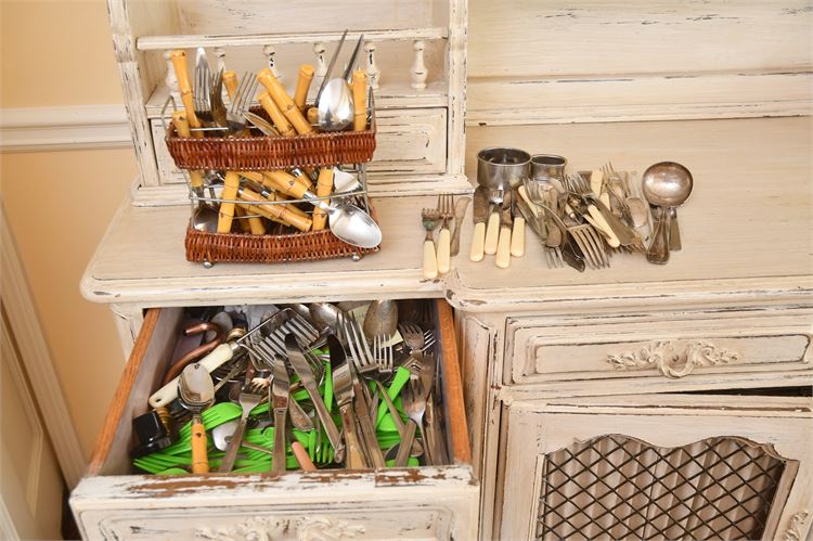 Large Quantity of Flatware and Kitchen Utensils