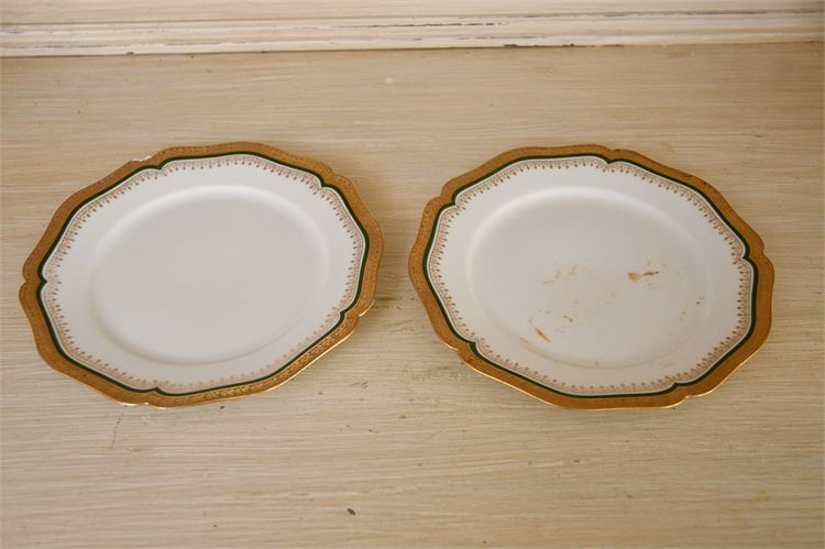 Two (2) Limoges Gilt Rim Plates one chipped