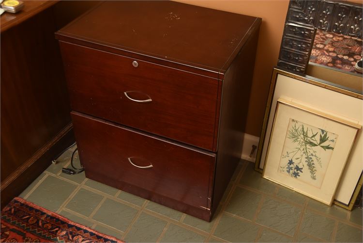 Two Drawer Wood File Cabinet