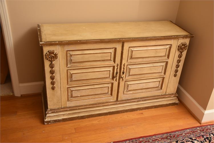 Cream French Provincial Style Credenza