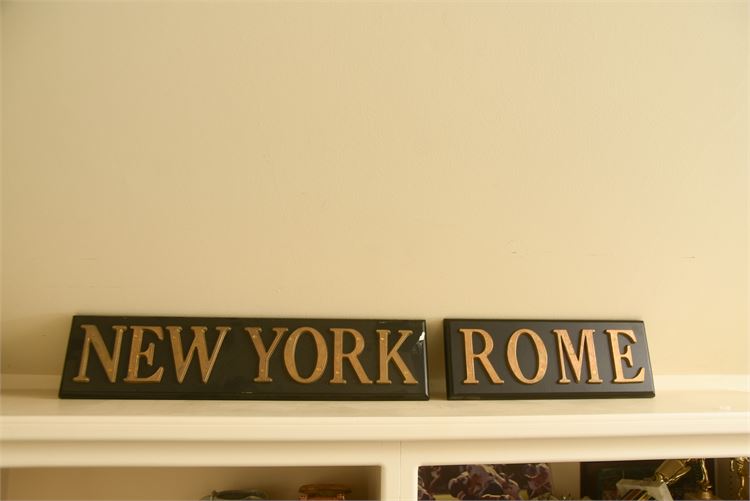 New York and Rome Wall Plaques