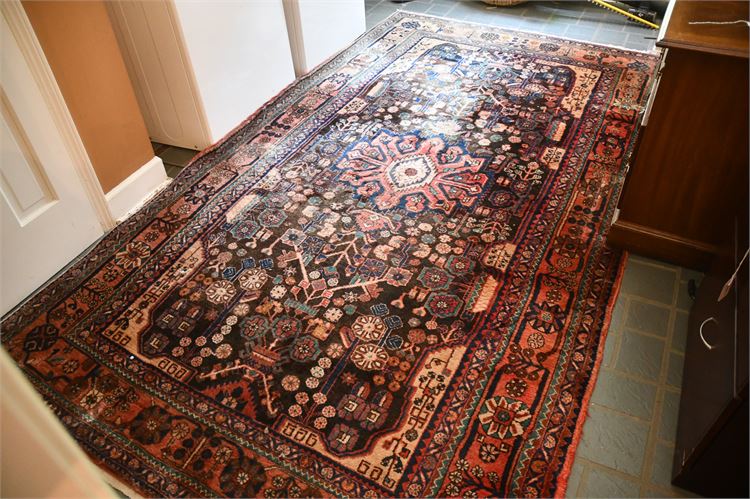 Hand Woven Carpet with Center Floral Medalion