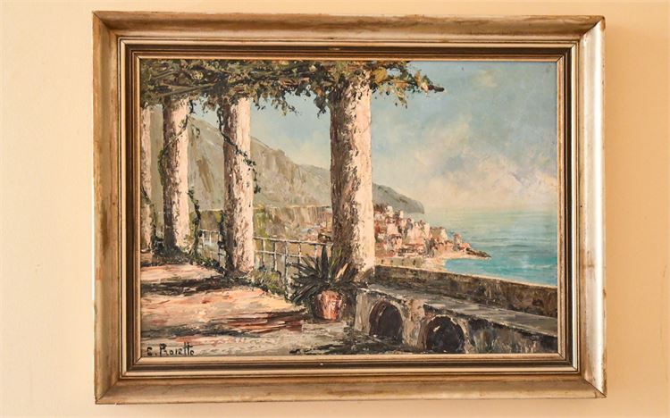 C. Proretto Oil Canvas Italian Costal Sceene