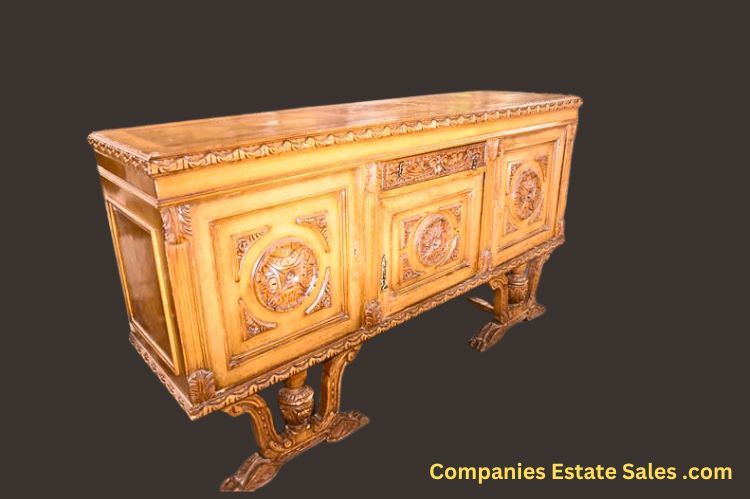 Neo Classical Carved Wood Sideboard