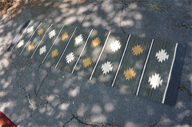 Hand Woven Flat weave Runner with Geometric Pattern